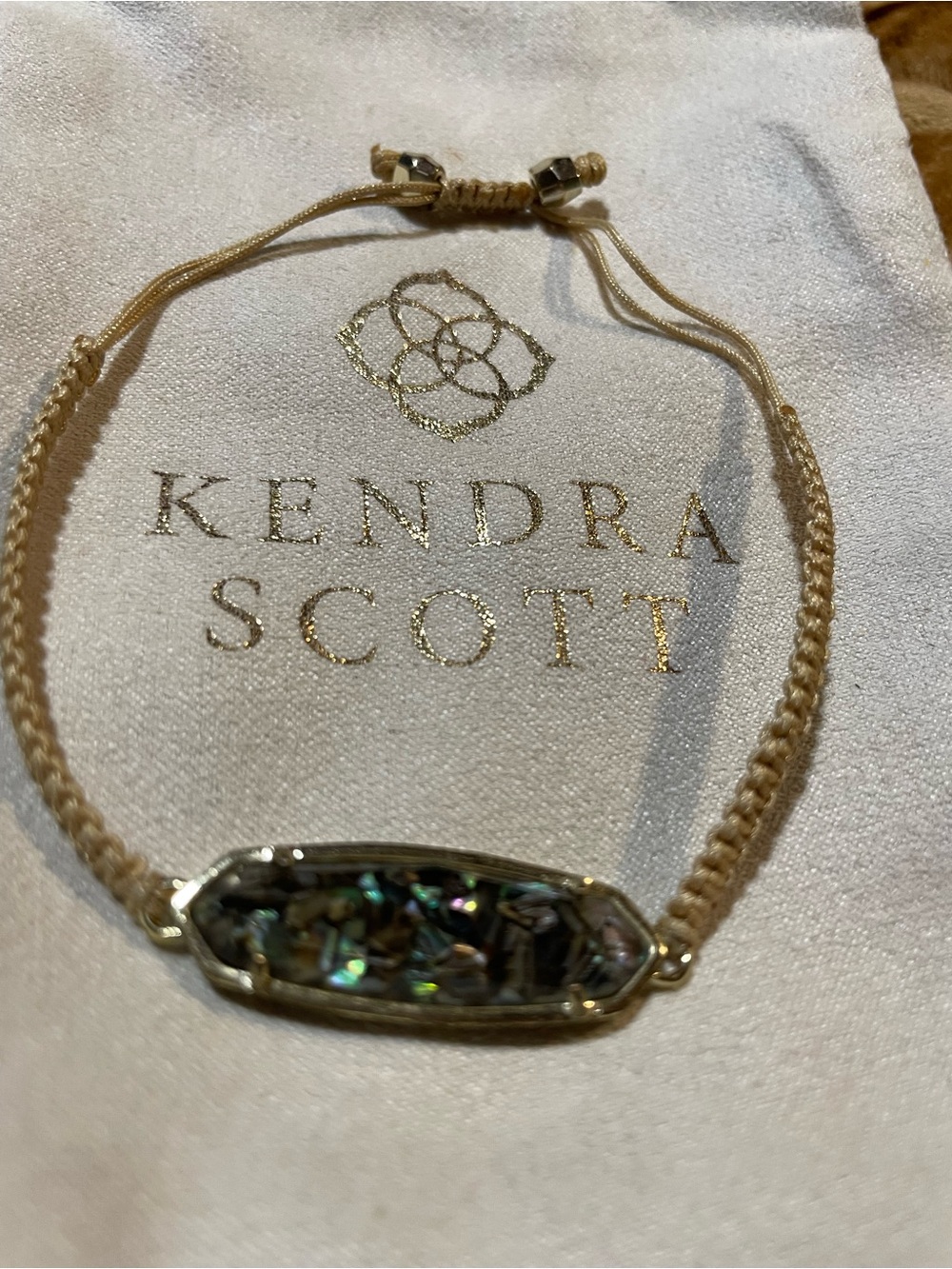 Kendra Scott Lyla Cord Slider Bracelet Iridescent Abalone